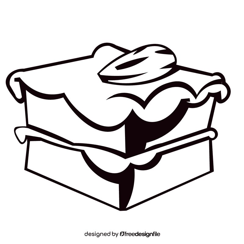 Brownie almond black and white clipart