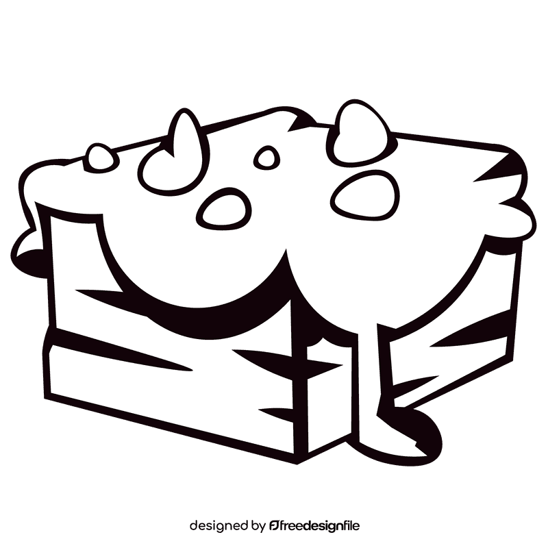 Brownie black glaze black and white clipart