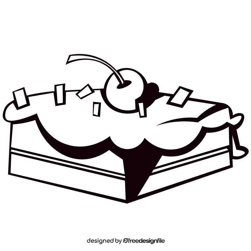 Brownie cherry black and white clipart