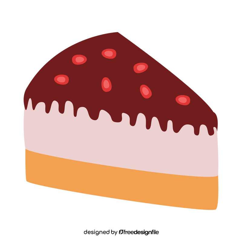 Pomegranate cake slice clipart