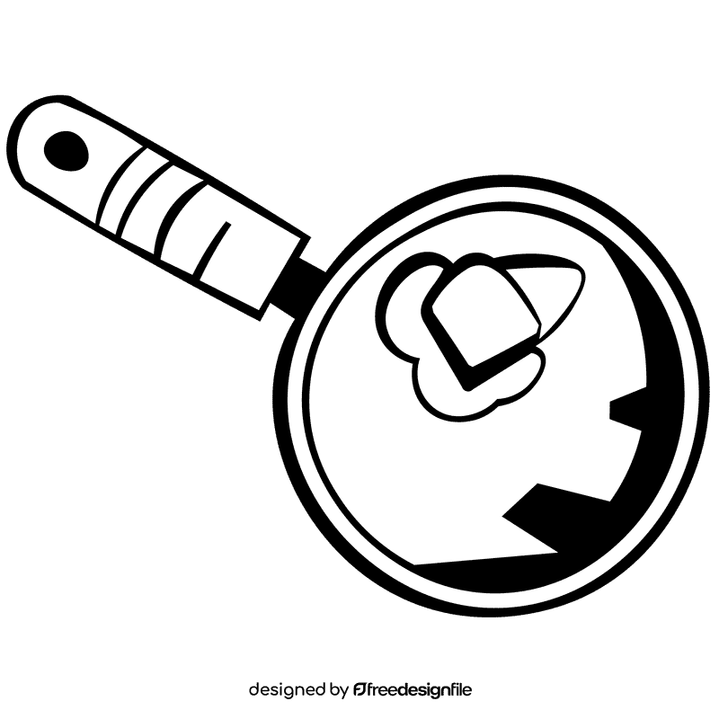 Butter pan black and white clipart