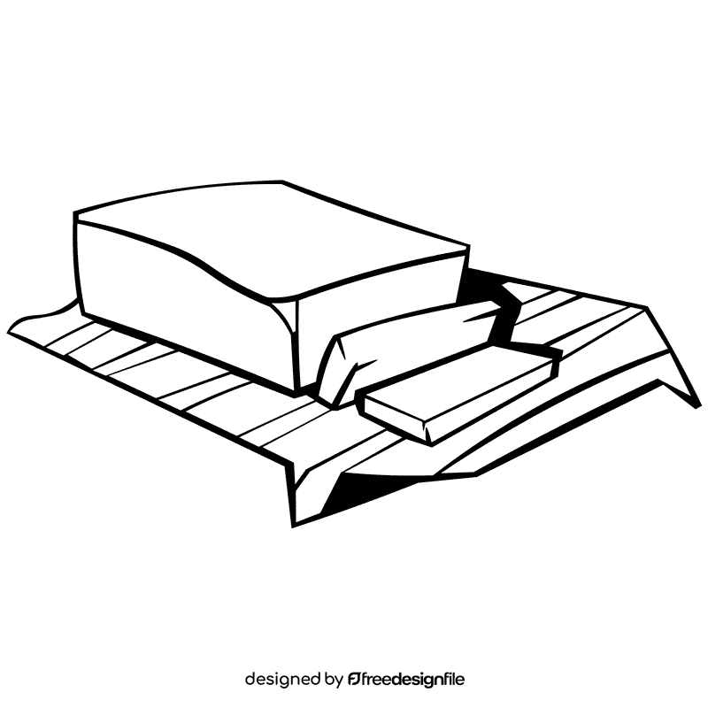 Butter slice black and white clipart