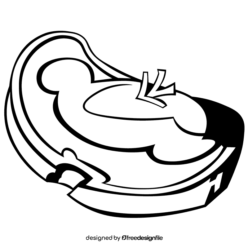 Butter steak black and white clipart