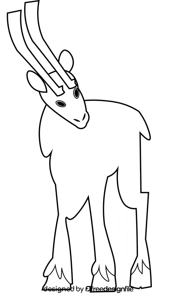 Caribou black and white clipart