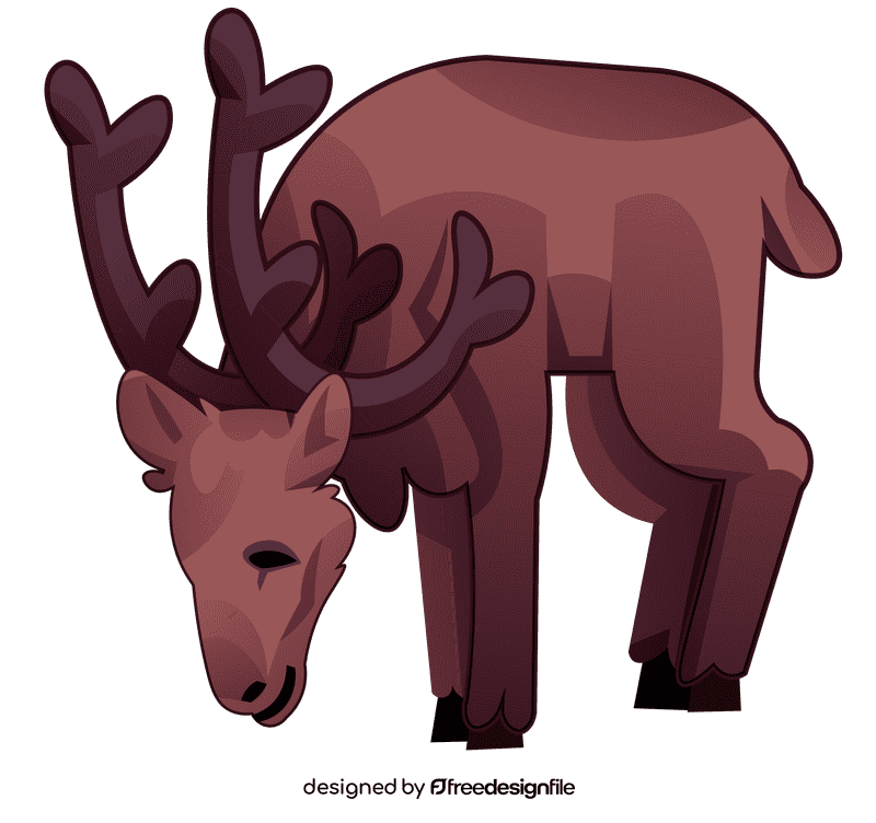 Caribou eating clipart
