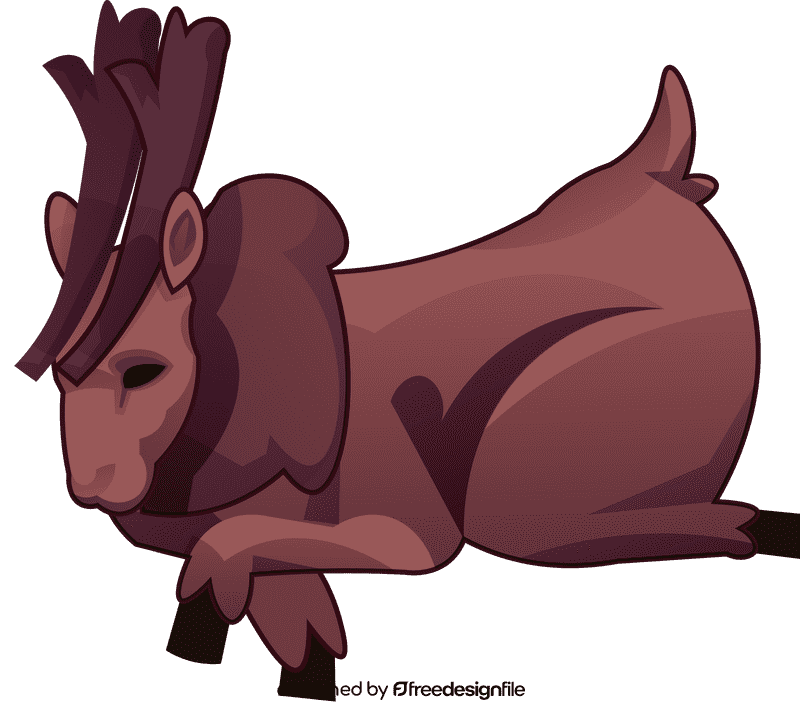 Caribou sleeping clipart