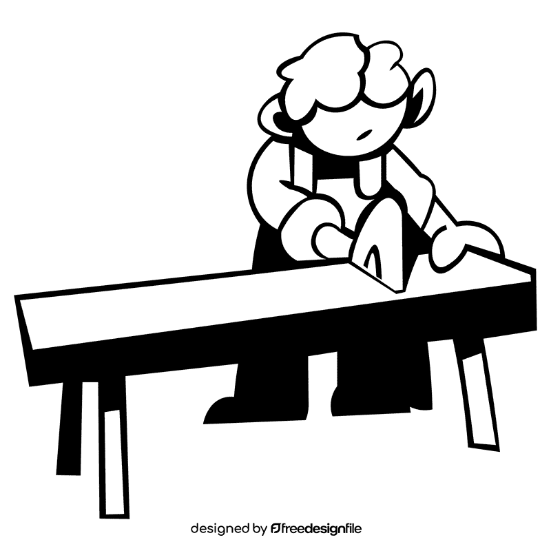 Carpenter saw black and white clipart