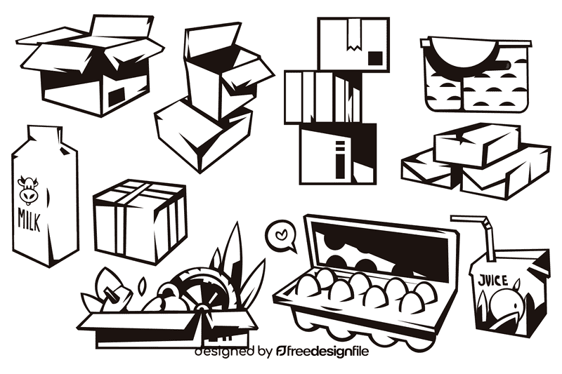 Carton black and white vector