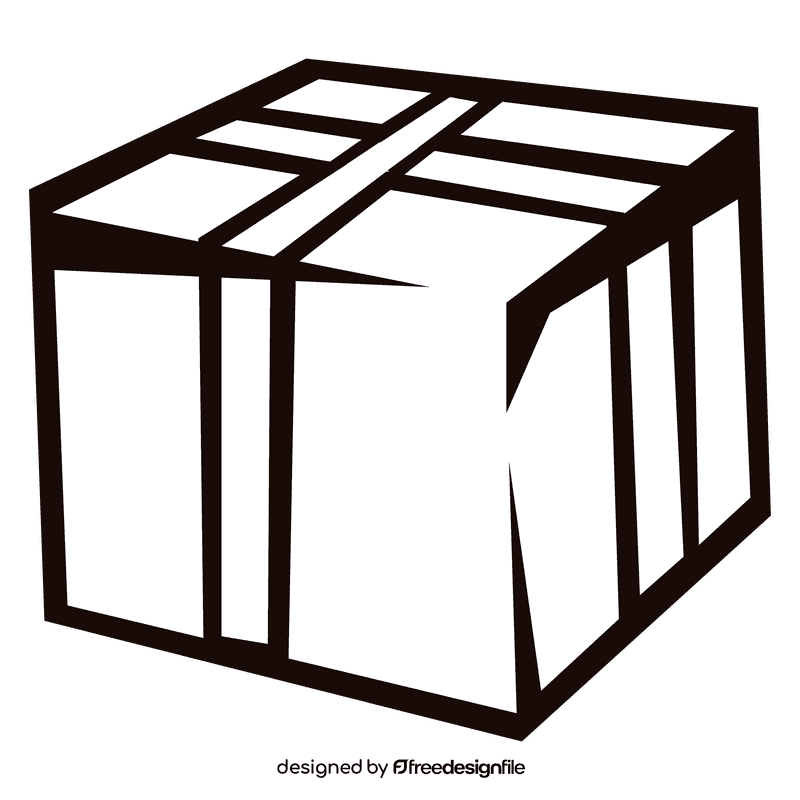 Carton closed black and white clipart