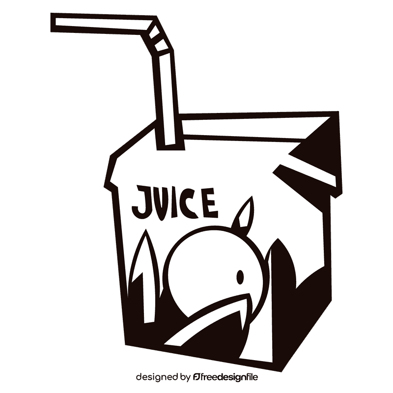 Carton juice black and white clipart
