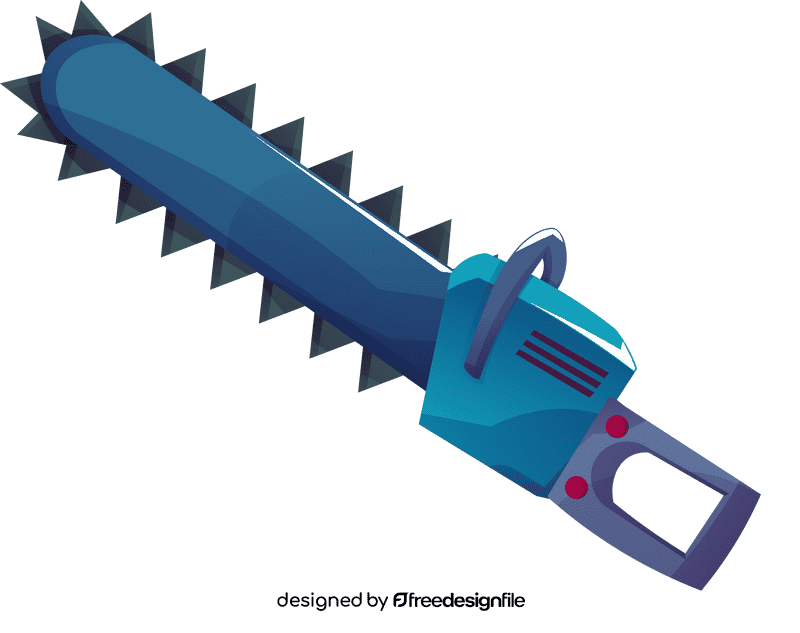 Chainsaw blue clipart