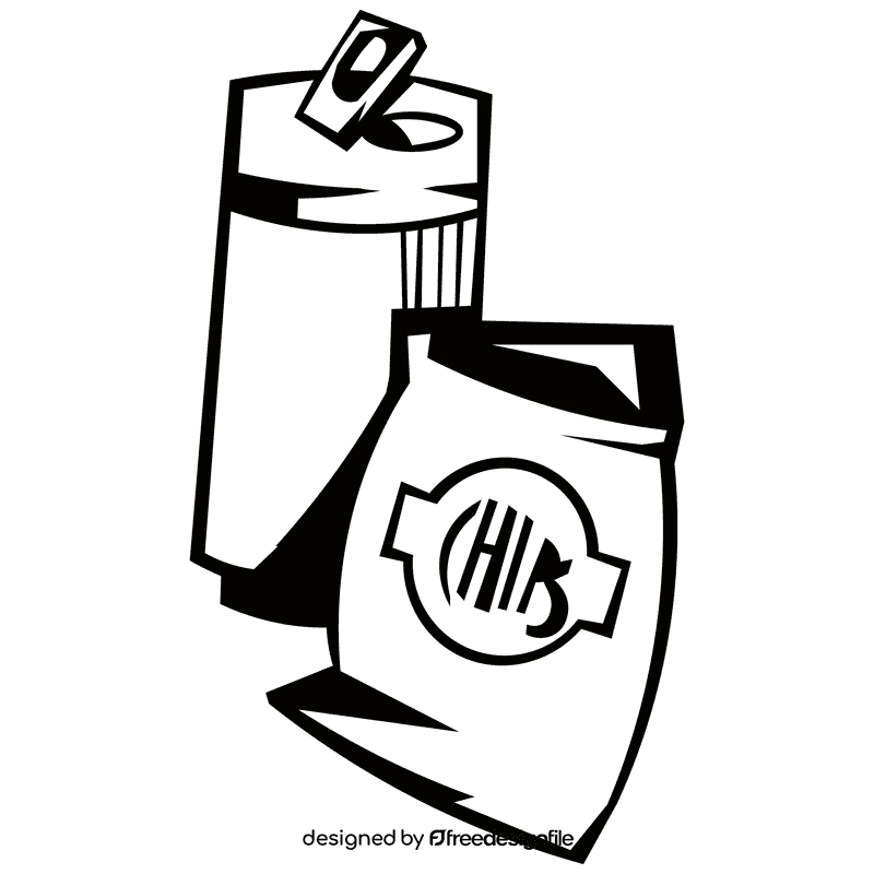 Chips cola black and white clipart