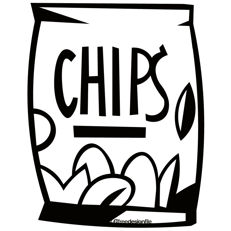 Chips pack black and white clipart
