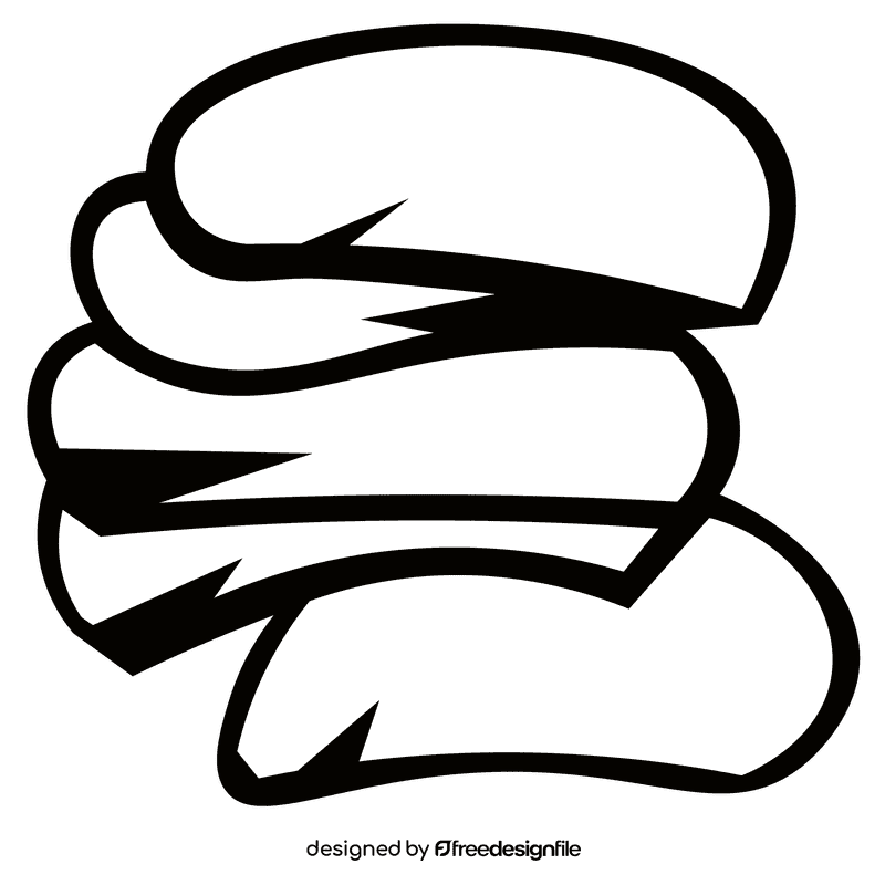 Chips pile black and white clipart