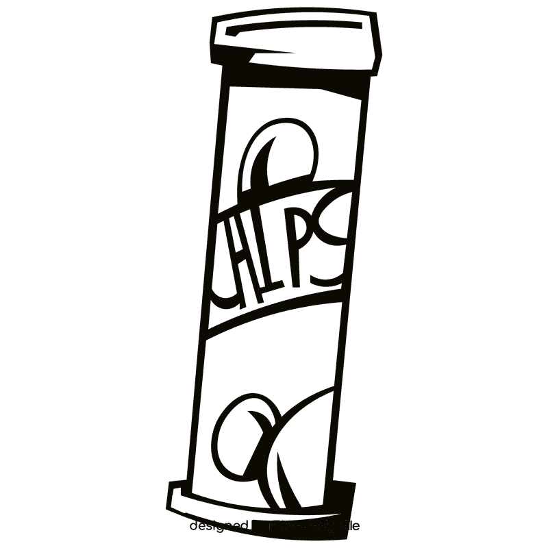 Chips tube black and white clipart
