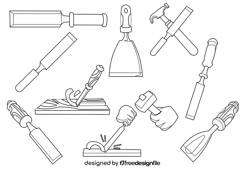 Chisel black and white vector
