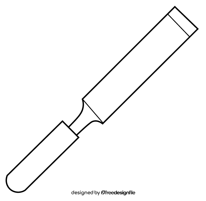 Chisel plastic handle black and white clipart