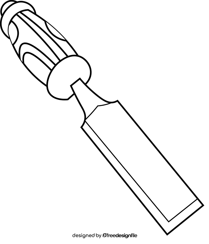 Chisel standart black and white clipart