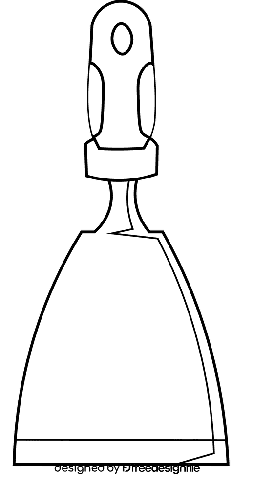 Chisel wide black and white clipart