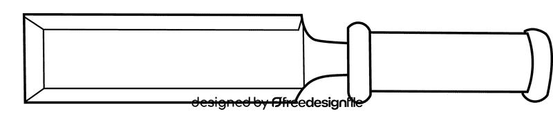 Chisel wooden handle black and white clipart