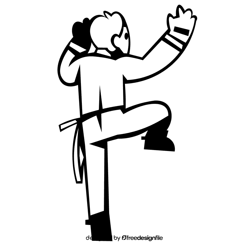 Climber back view black and white clipart