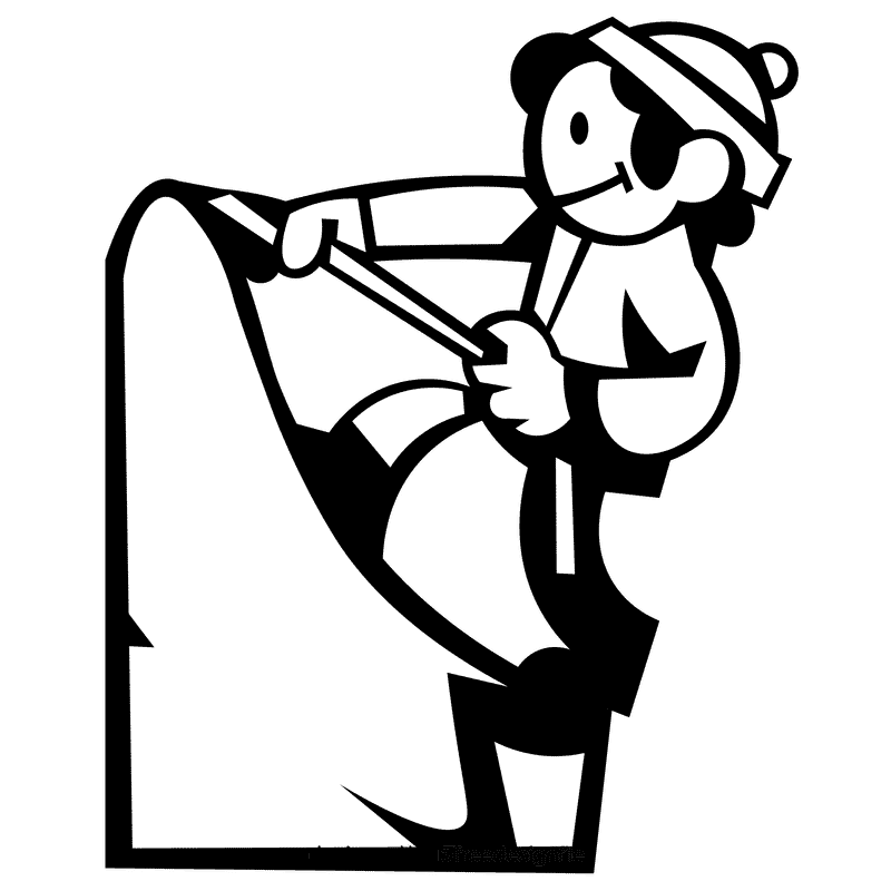 Climber mountain rope black and white clipart