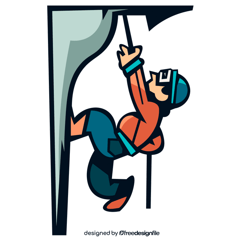 Climber mountain rope up clipart