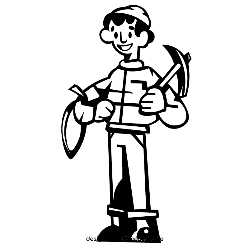 Climber pick black and white clipart