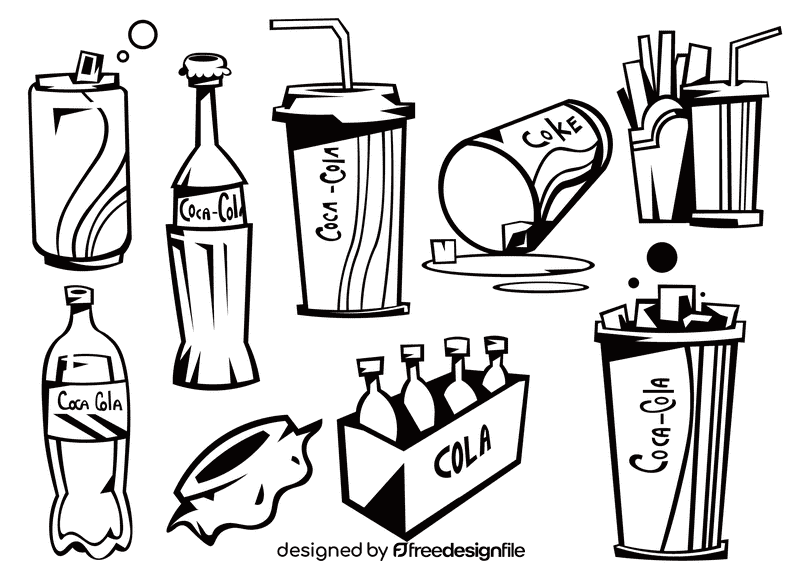 Coca cola black and white vector
