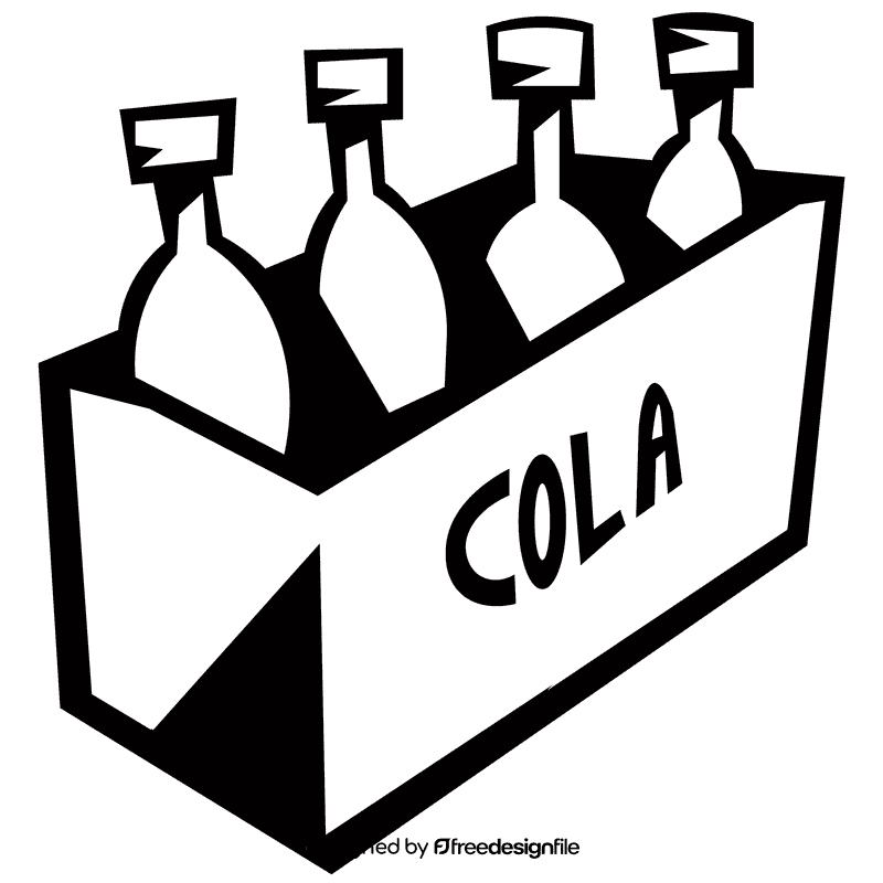 Coca cola box black and white clipart