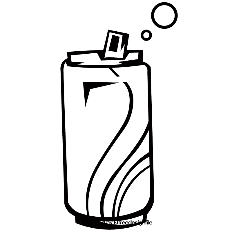 Coca cola can black and white clipart
