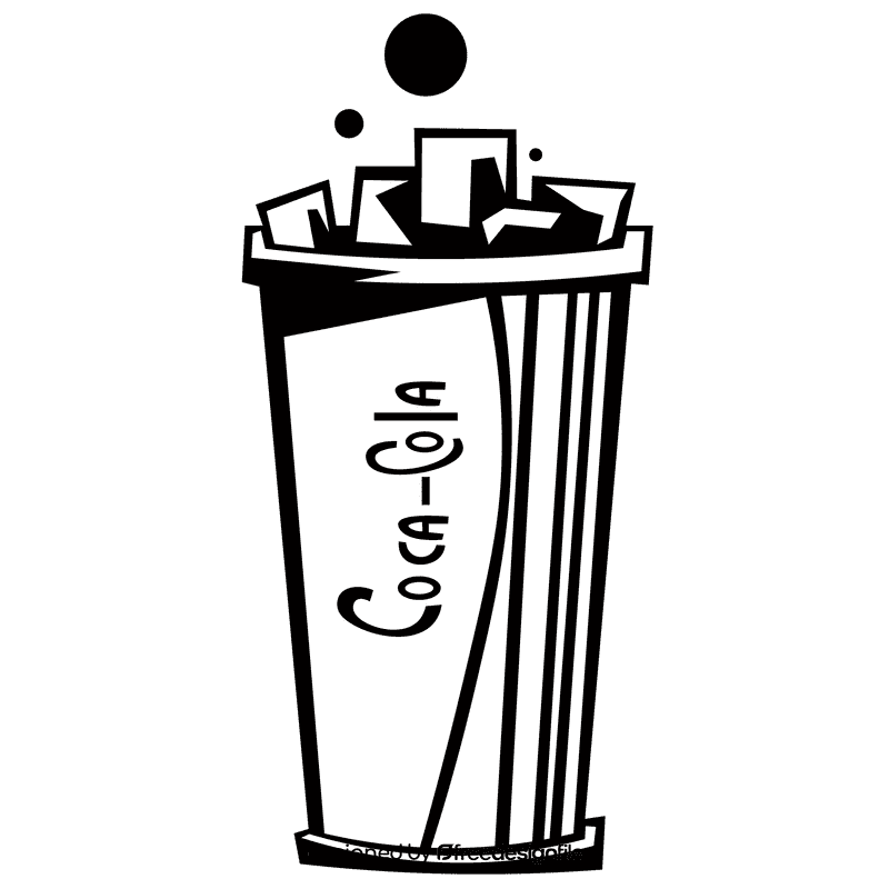 Coca cola ice black and white clipart