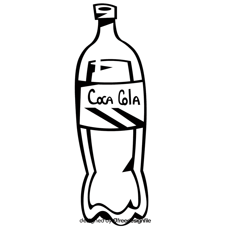 Coca cola plastic bottle black and white clipart
