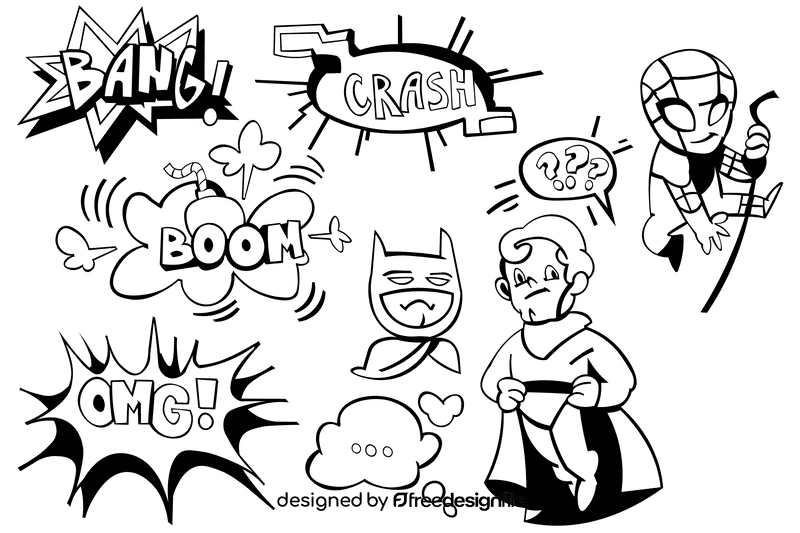 Comic black and white vector