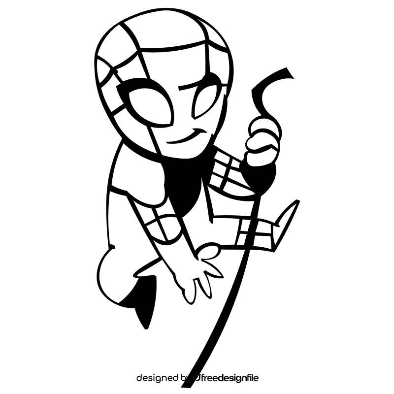 Comic spiderman black and white clipart