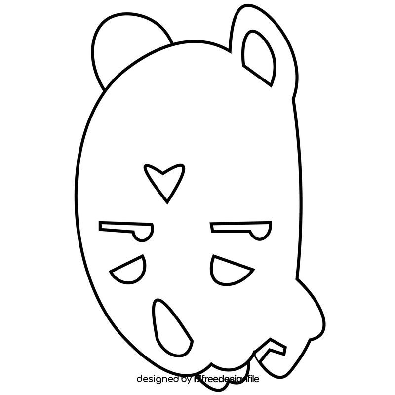 Cartoon capybara annoyed black and white clipart