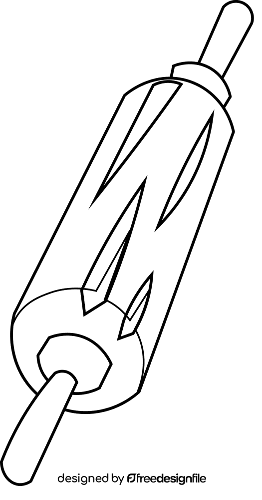 Cooking utensils rolling pin black and white clipart