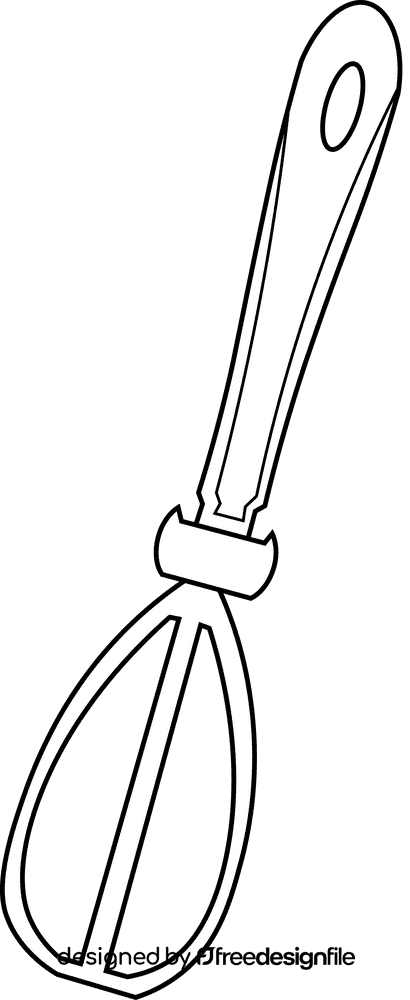 Cooking utensils whisk black and white clipart