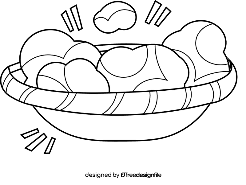 Cotton plate black and white clipart