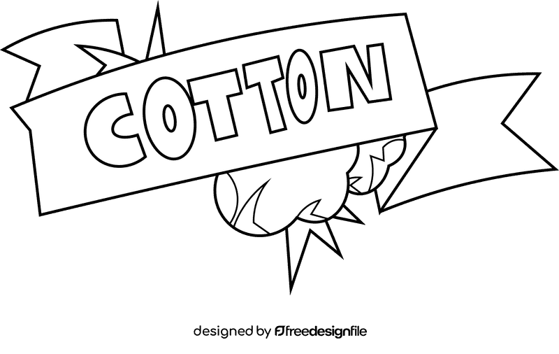 Cotton sign black and white clipart