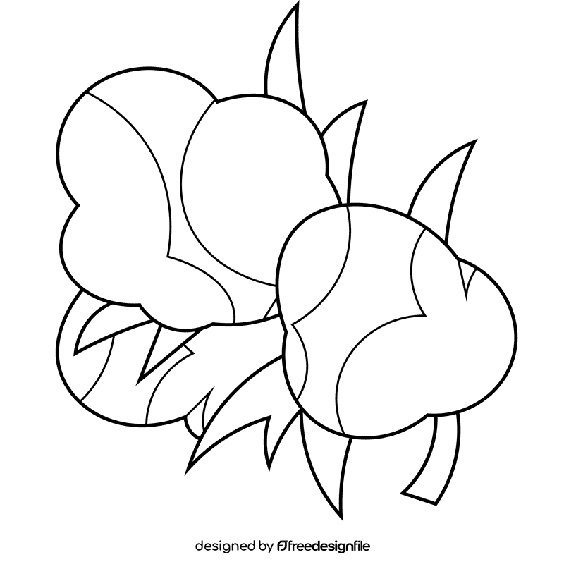 Cotton trio black and white clipart