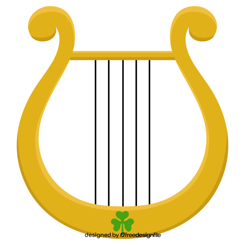 St Patrick's Day golden harp clipart