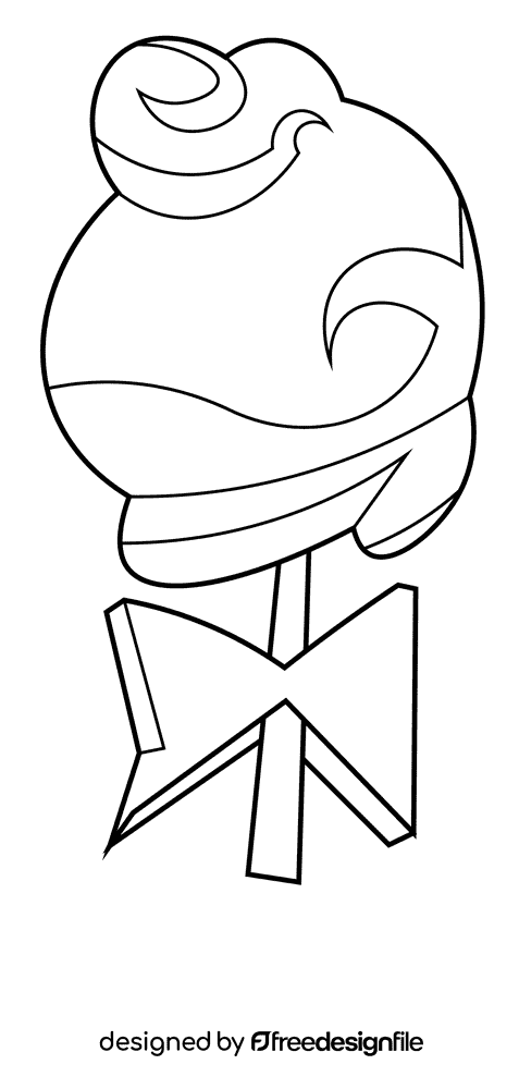 Cotton candy bow tie black and white clipart