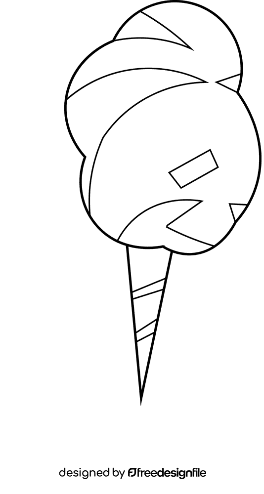 Cotton candy cotton candy black and white clipart