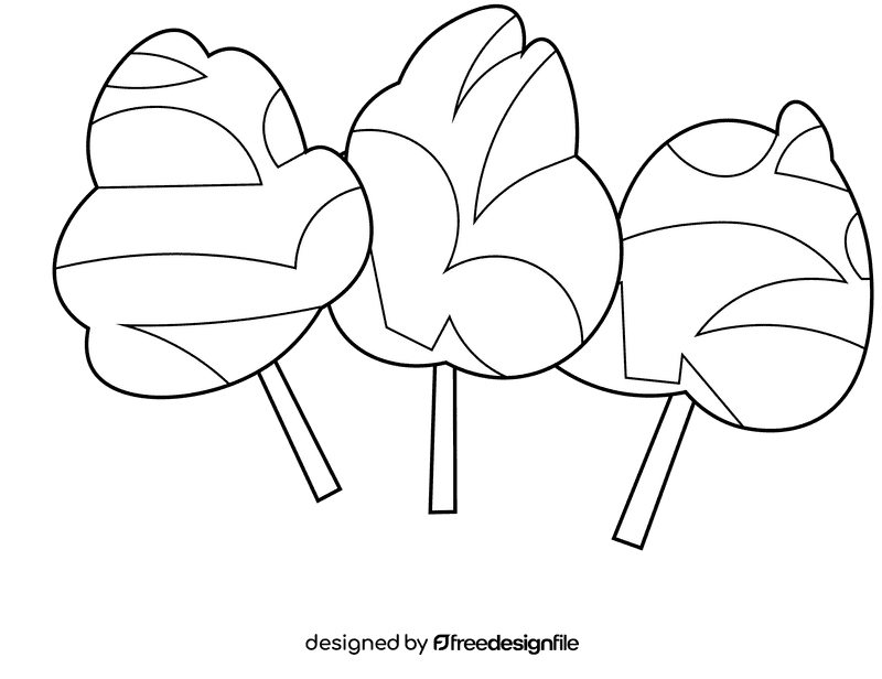 Cotton candy triple black and white clipart