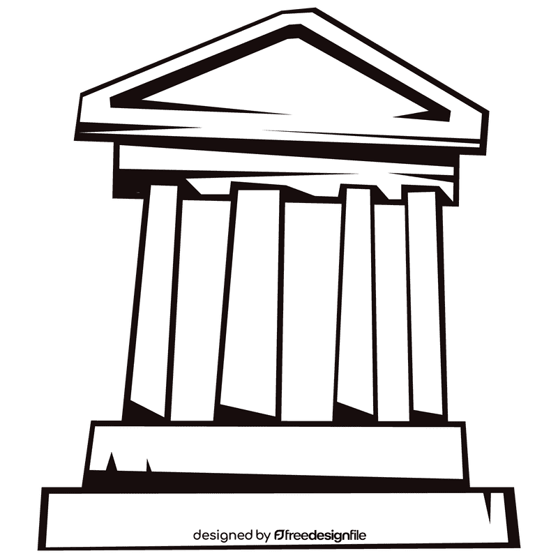 Court building black and white clipart