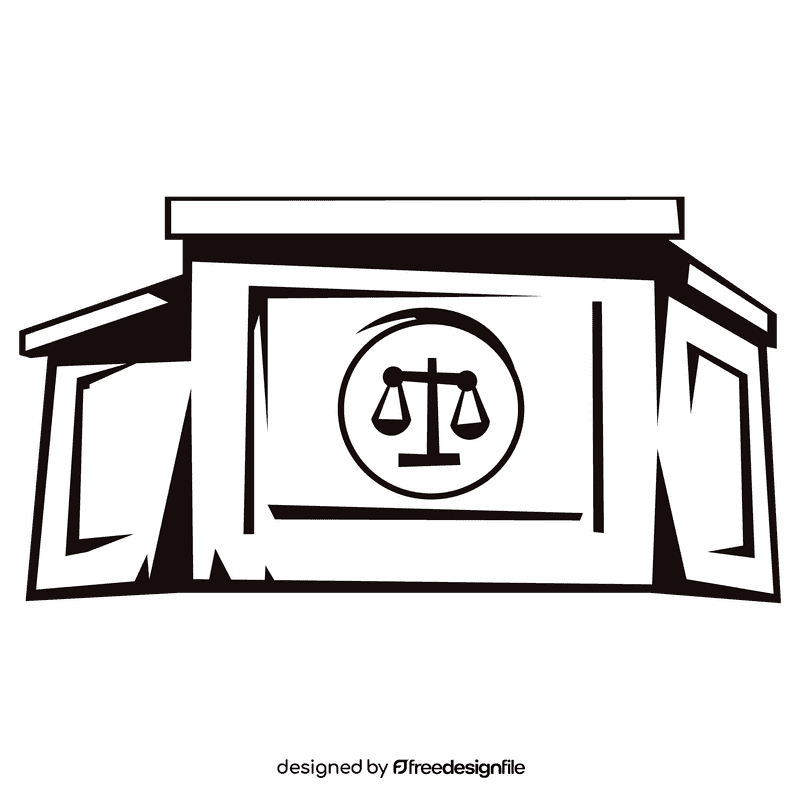 Court cathedra black and white clipart