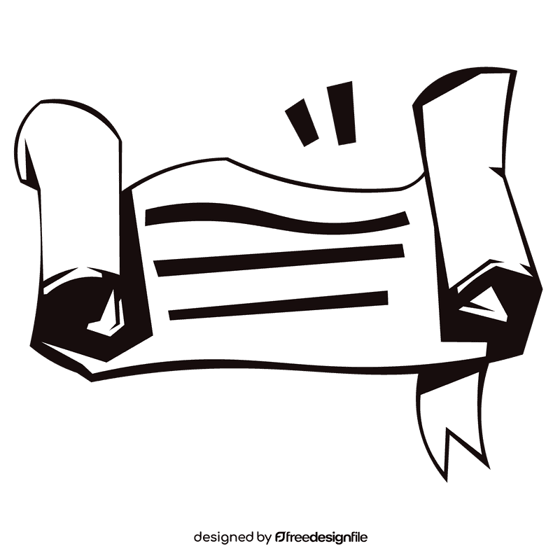 Court scroll black and white clipart