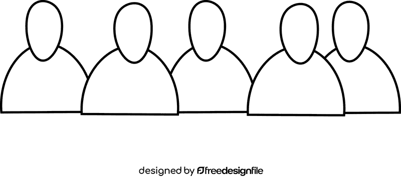 Crowd black and white clipart