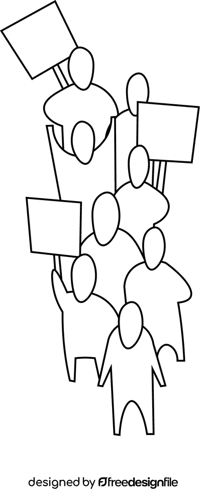 Crowd stike black and white clipart